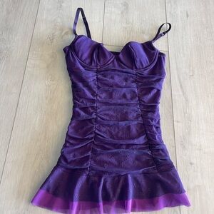Victoria's Secret Purple Chemise with Ruched Sweetheart Neckline